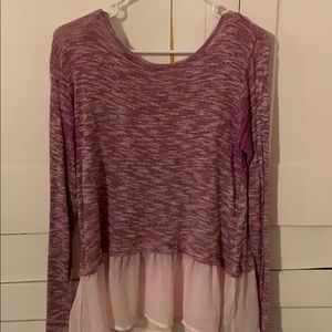 pink ballet style long sleeve top